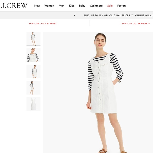j crew white denim dress